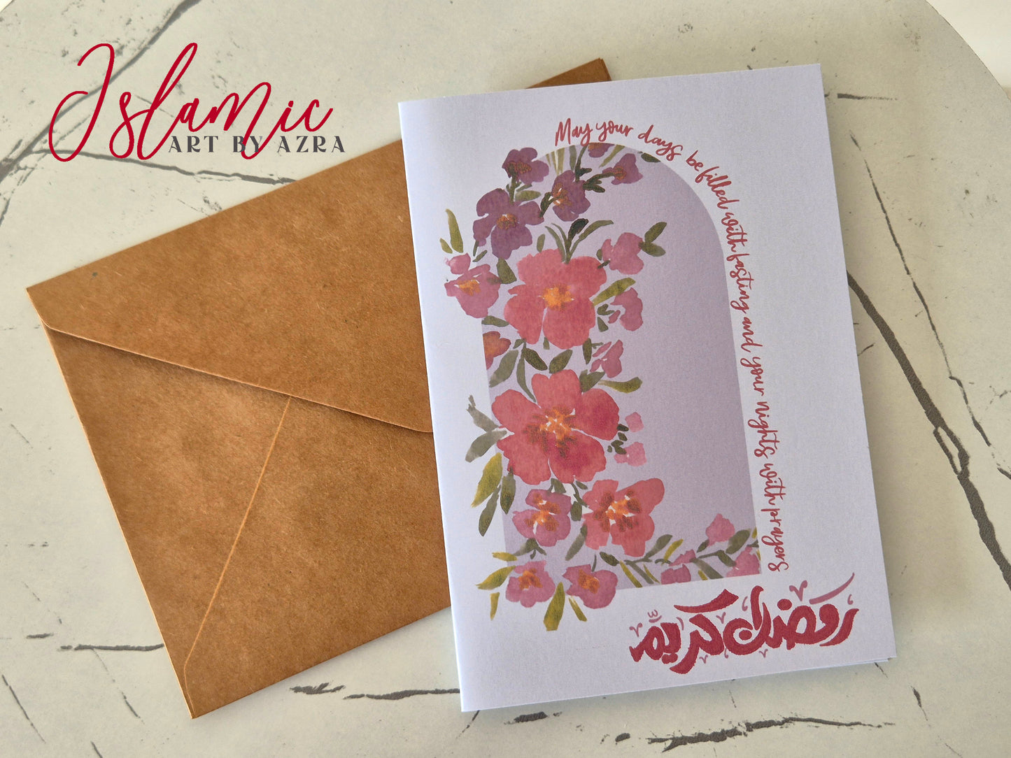 RAMADAN KAREEM FLORAL GREETING CARD